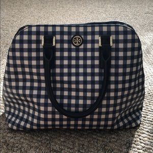 Tory Burch Robinson Dome Satchel - Blue Gingham